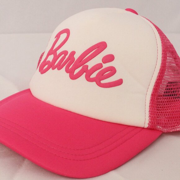 Pink & White Baseball Cap Hat Barbie Inspired Logo - Picture 1 of 5